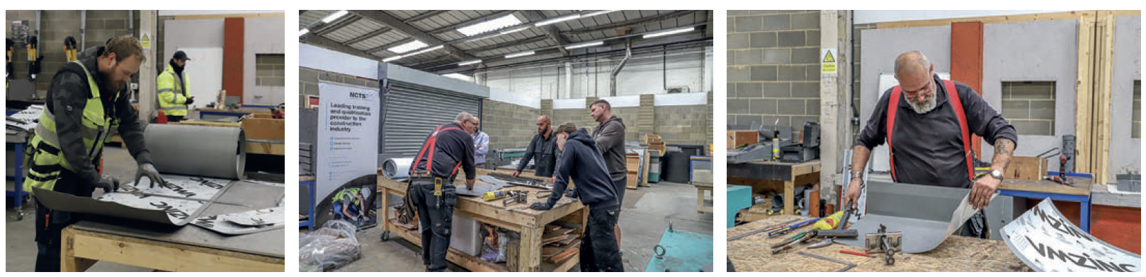 (L-R) Thomas Arnout at the NCTS Hoddesdon centre; Didier Breton with the trainees; and Didier at the centre